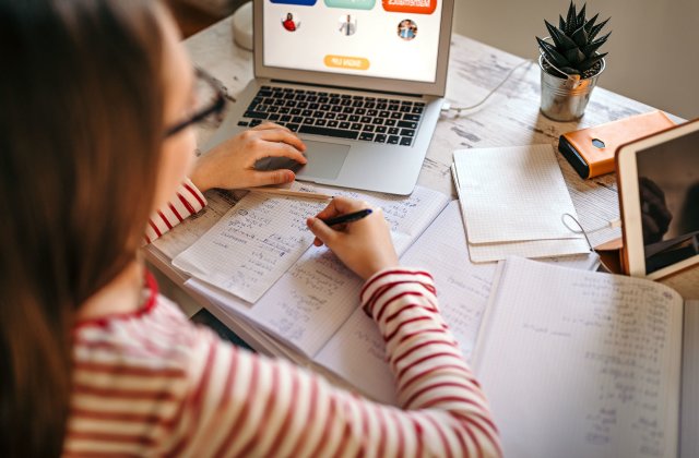 image of student using laptop for virtual learning