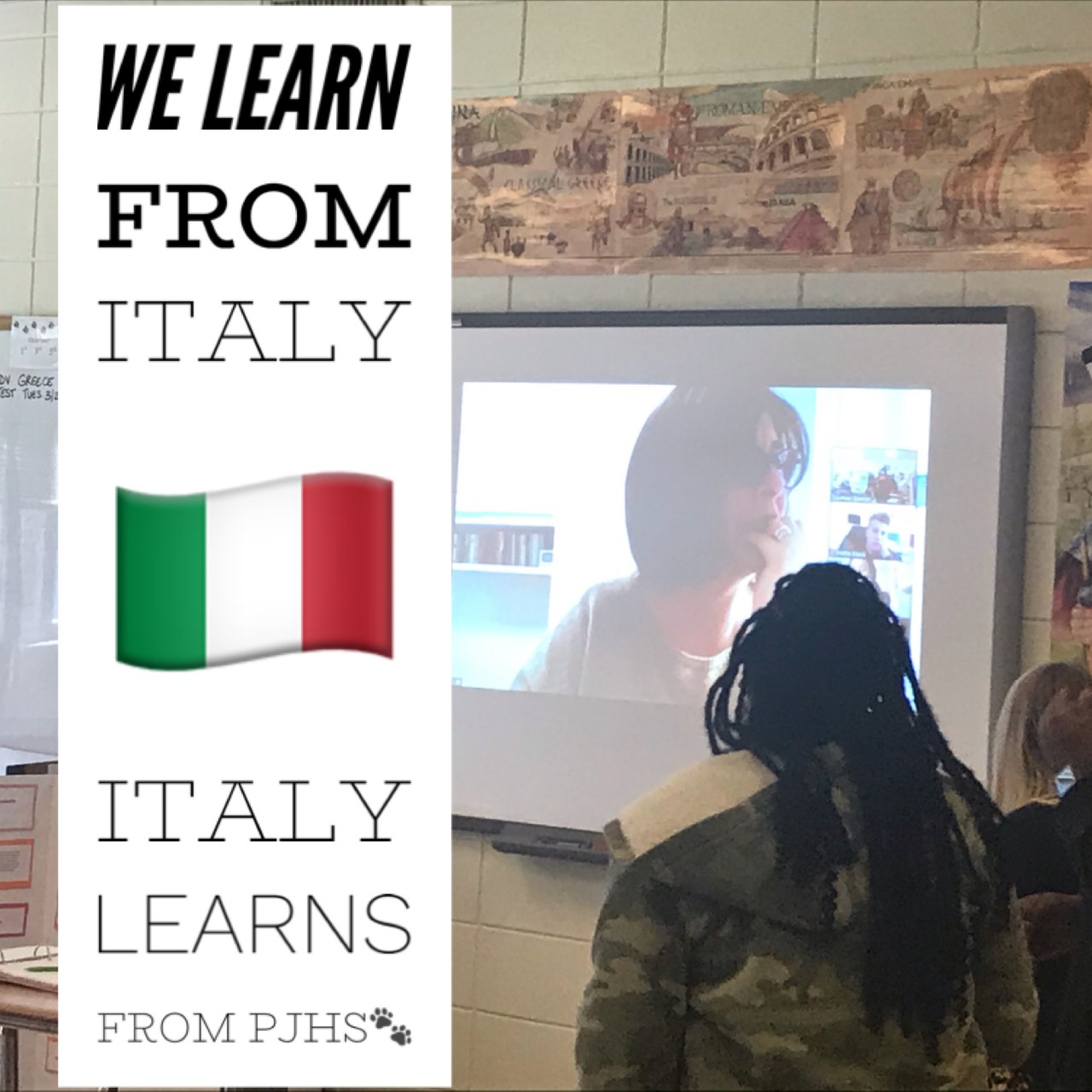 image of students in Ms. Spencer's class learning from students in Italy image of students in Ms. Spencer's class learning from students in Italy