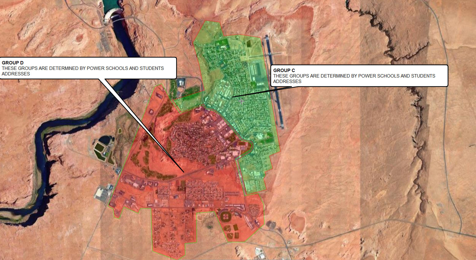 Map showing the boundaries of C and D Groups Map showing the boundaries of C and D Groups