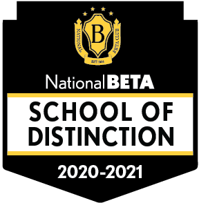 CHHS Beta Club earned School of Distinction in 2020-2021 for a 10% increase in membership.