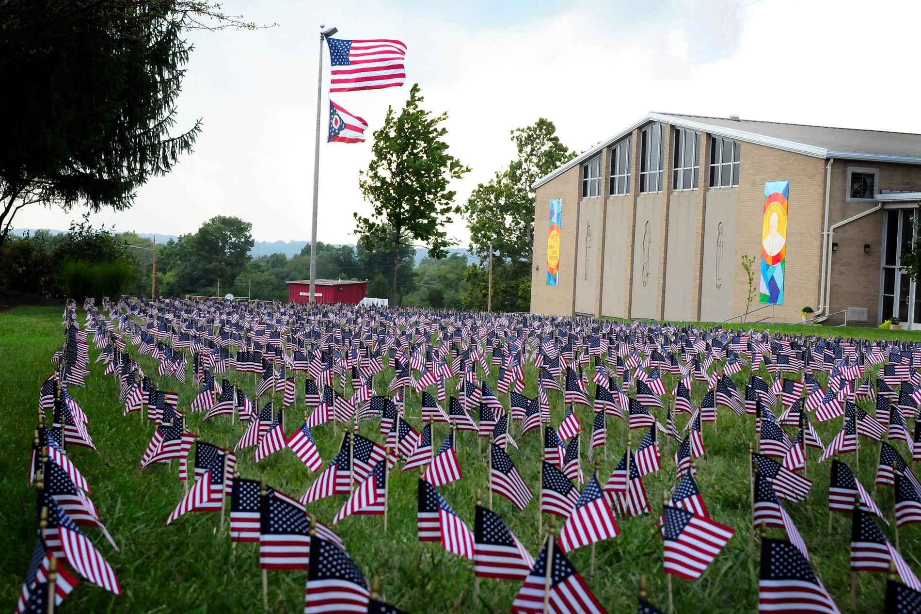 flags around campus