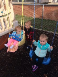 Children on swingset