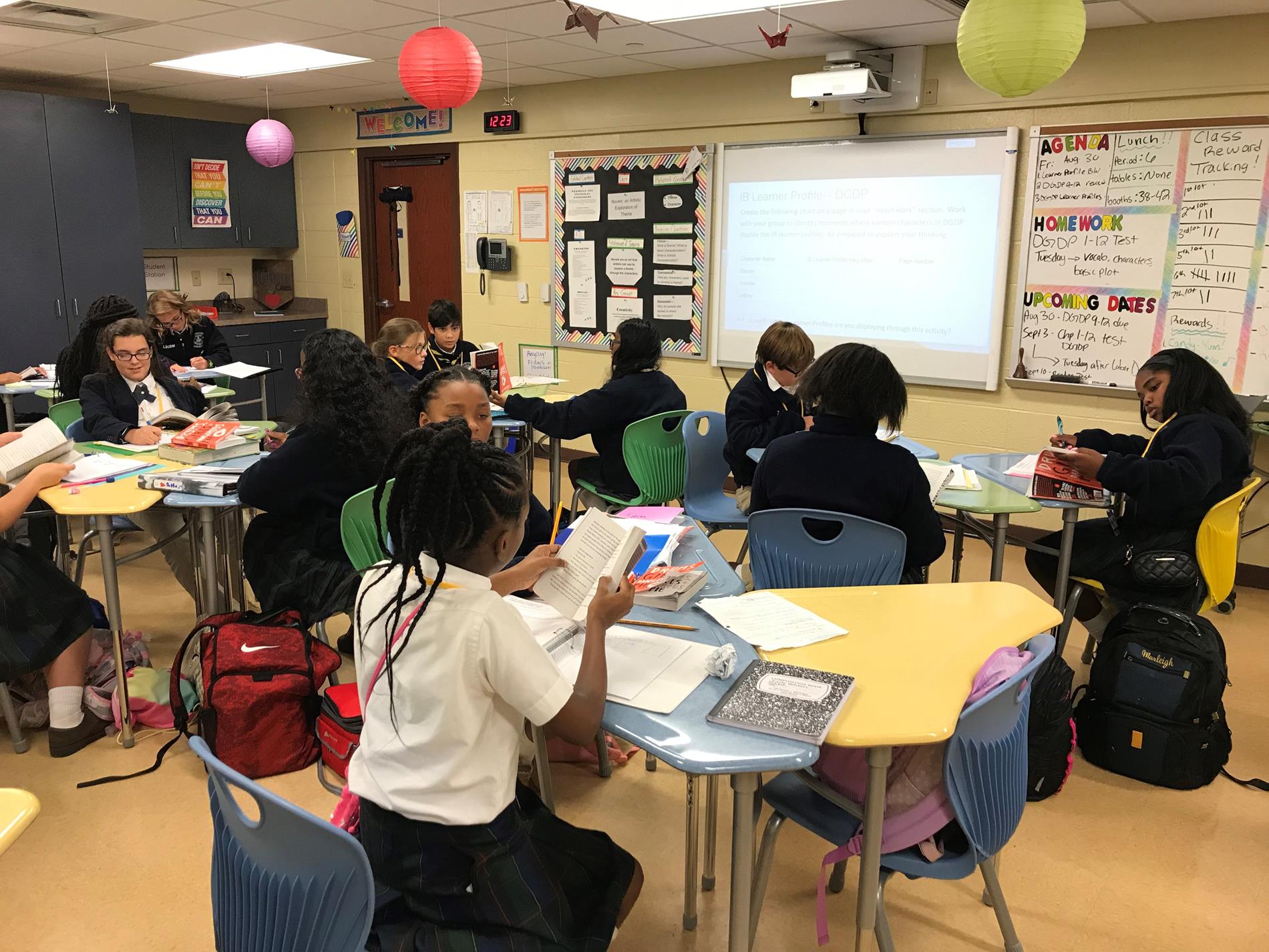 Students found examples of the IB Learner Profiles in the characters of their novel. Students found examples of the IB Learner Profiles in the characters of their novel.