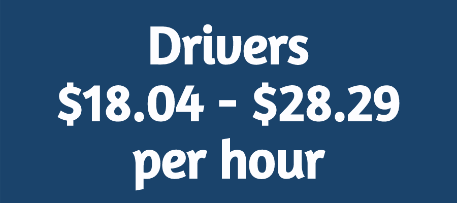 Bus Drivers $18.04-$28.29 per hour