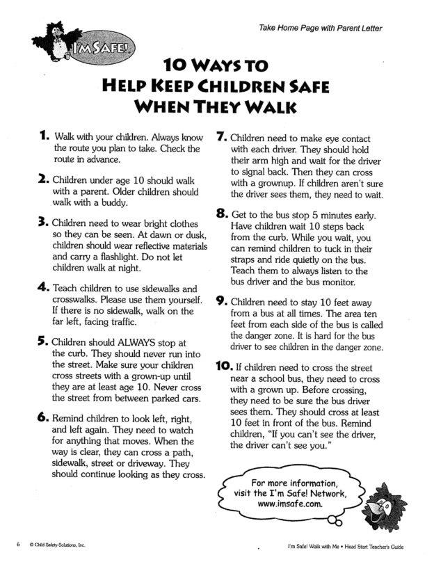 Pedestrian Safety Handout English Pedestrian Safety Handout English