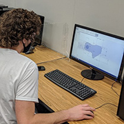 image of student working with engineering software