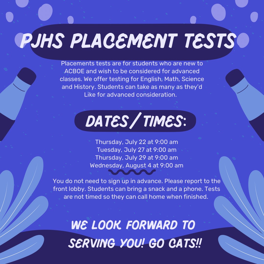 Placement Test Schedule 21_22 Placement Test Schedule 21_22