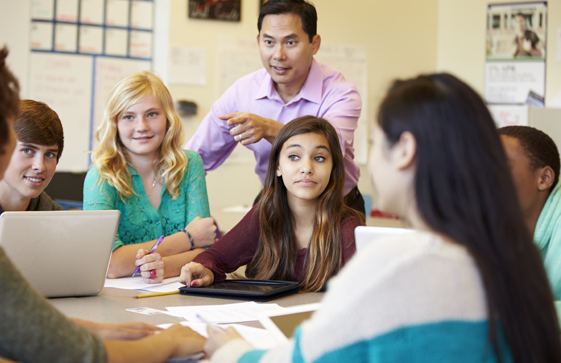 class with students and teacher.