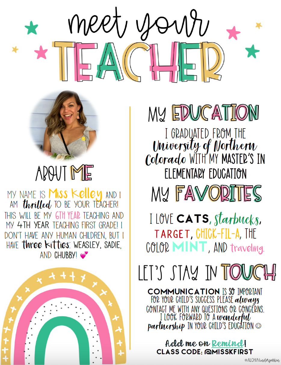 Meet the Teacher Kelley 2021-2022