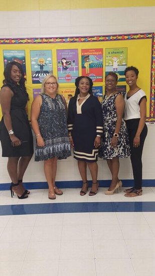 Happy 1st Day of School from AP Thompson-Love, Science teacher Ms. Miller, Counselor Malinda Gray, Math teacher Mrs. Haines, and Counselor Darlene Lewis!
