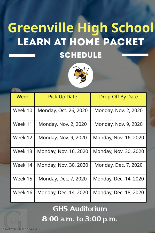 Learn At Home Packet Schedule