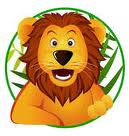 Lion in circle with palm branches