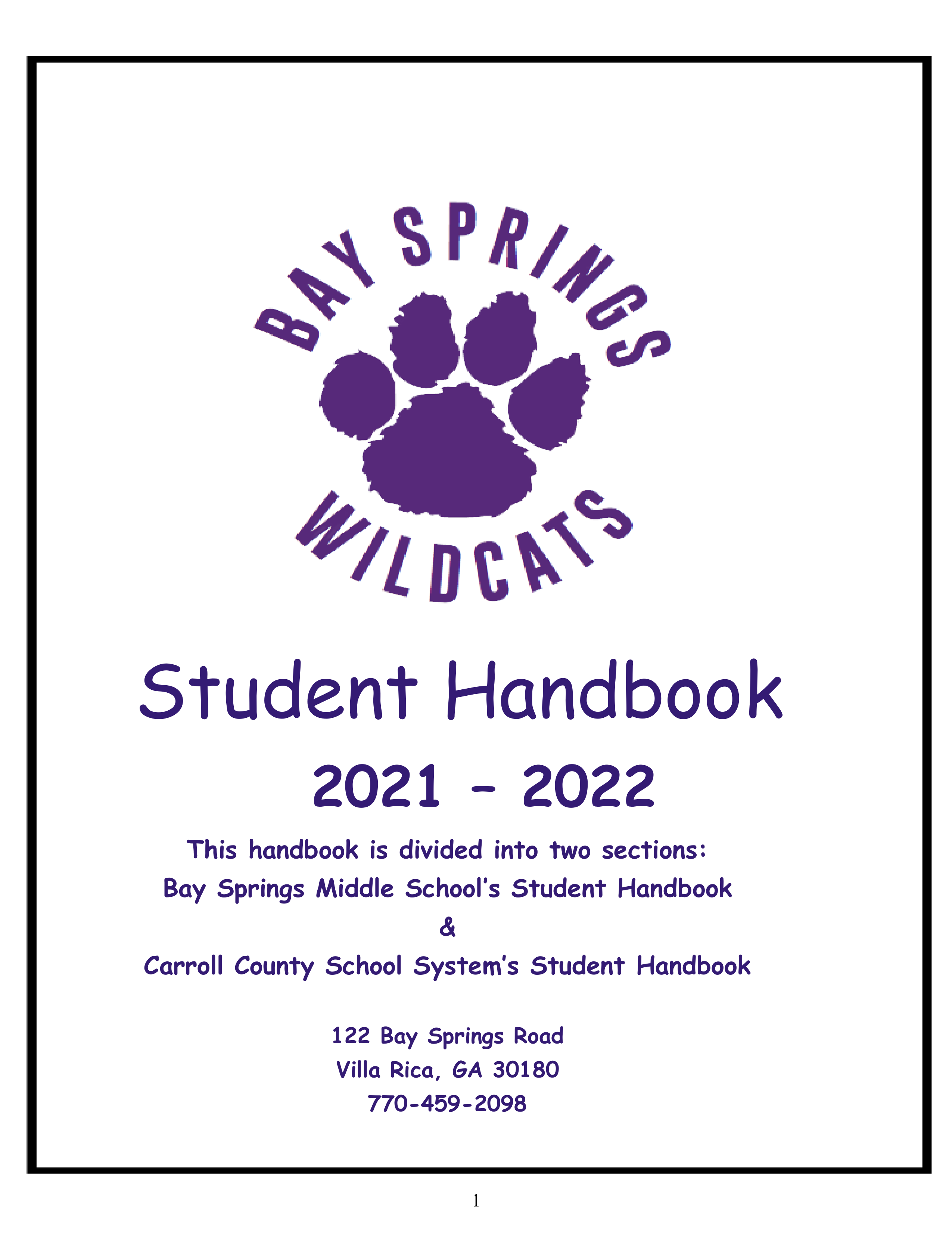 Student Handbook 2021-2022
