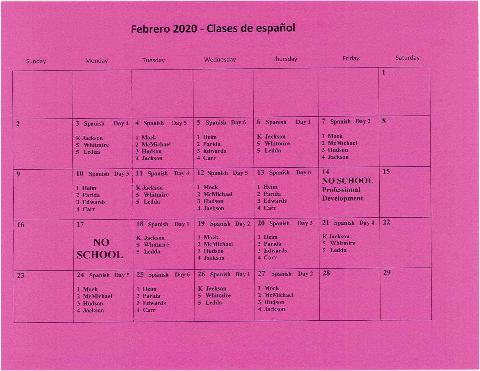 Feb Spanish Feb Spanish