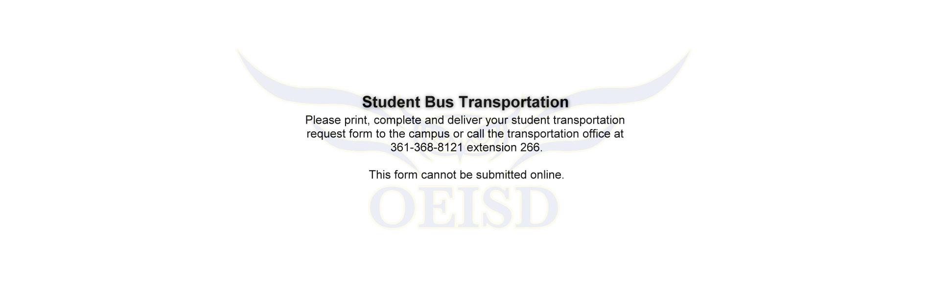 2021-2022 OEISD BUS TRANSPORTATION REQUEST FORM