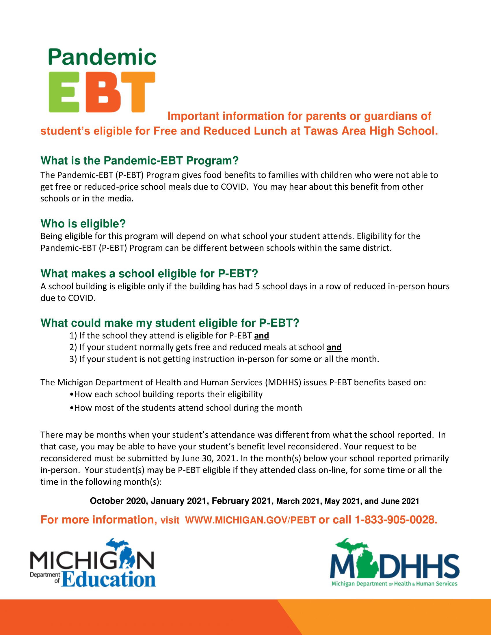 Pandemic EBT information Pandemic EBT information