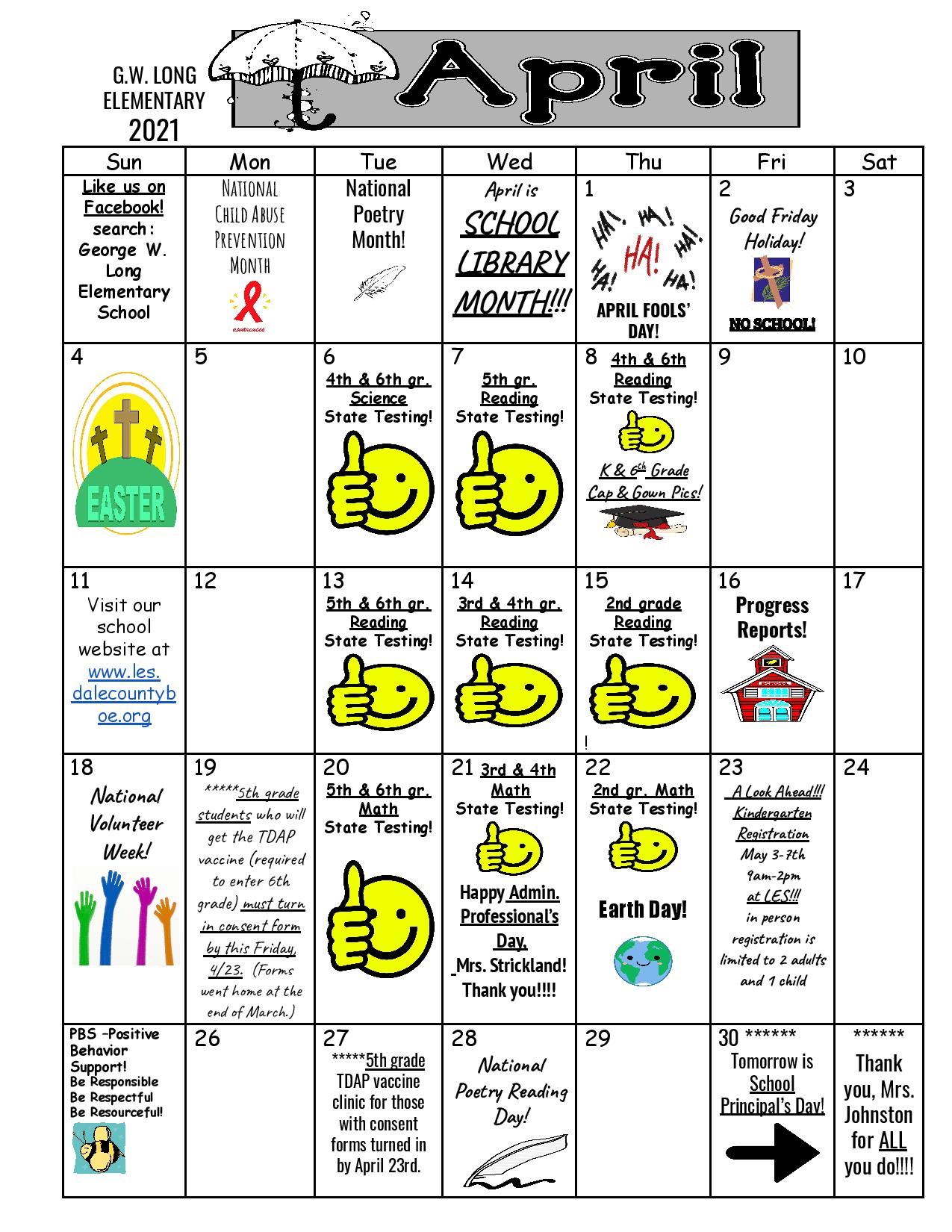 April 2021 Calendar April 2021 Calendar