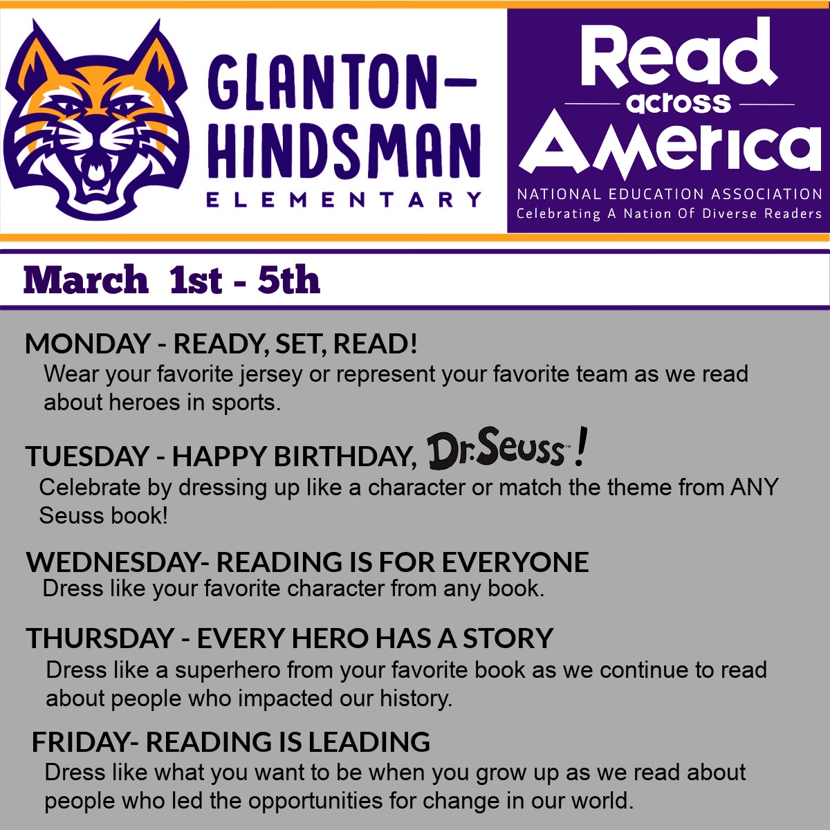 Read Across America Flyer Read Across America Flyer