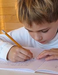 child writing