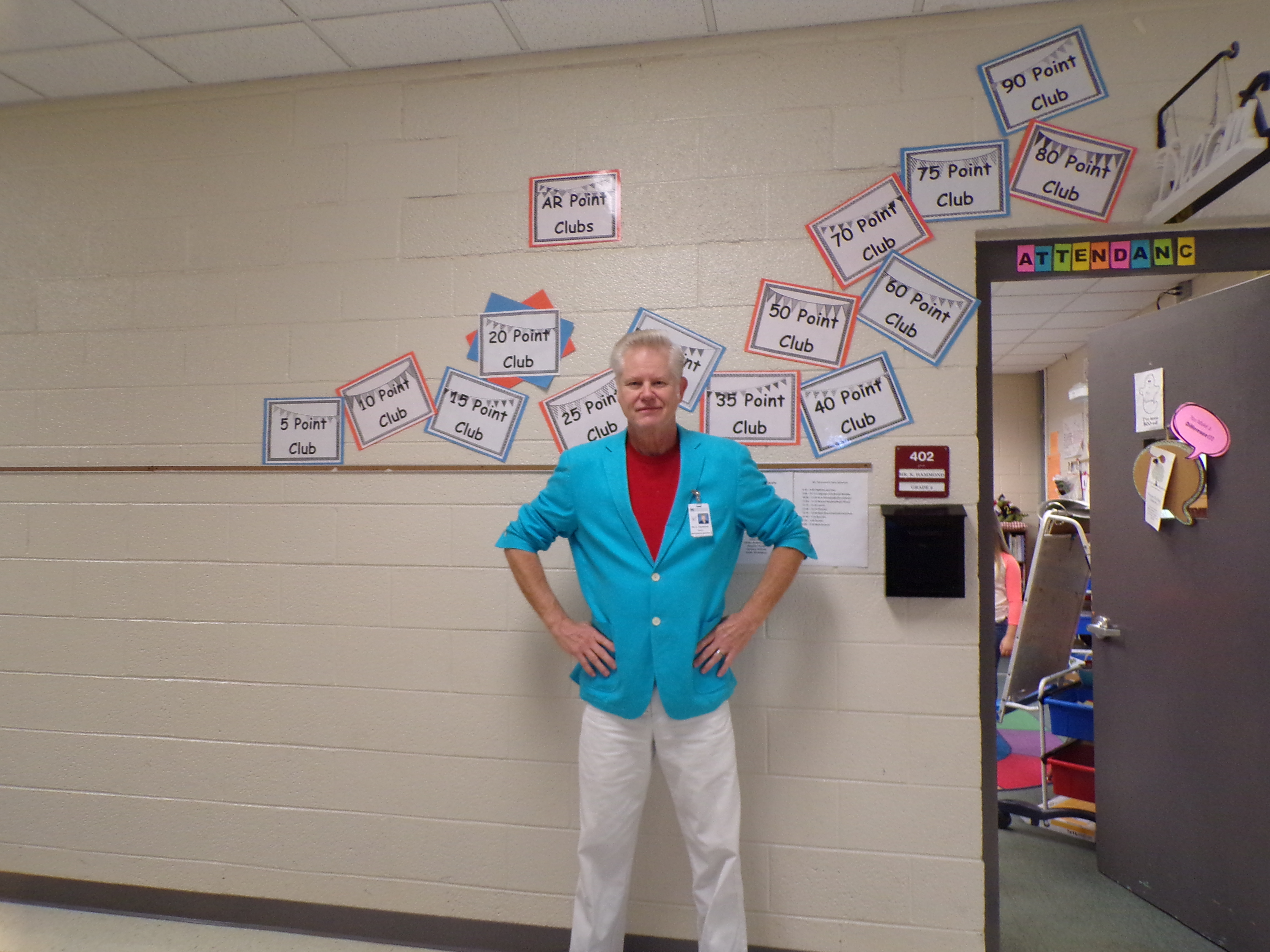 Mr. Hammond celebrates the 80th day of school.