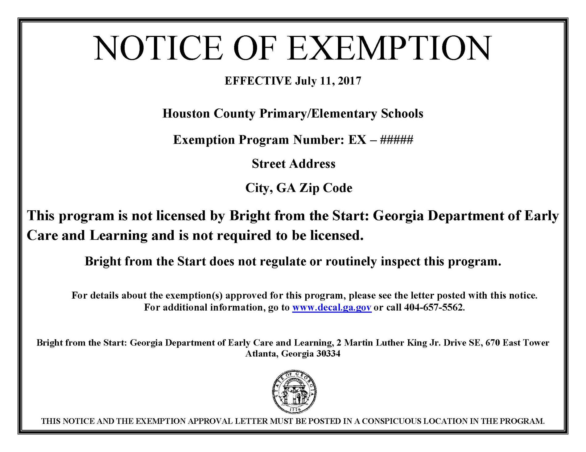 Exemption Certificate for ASP