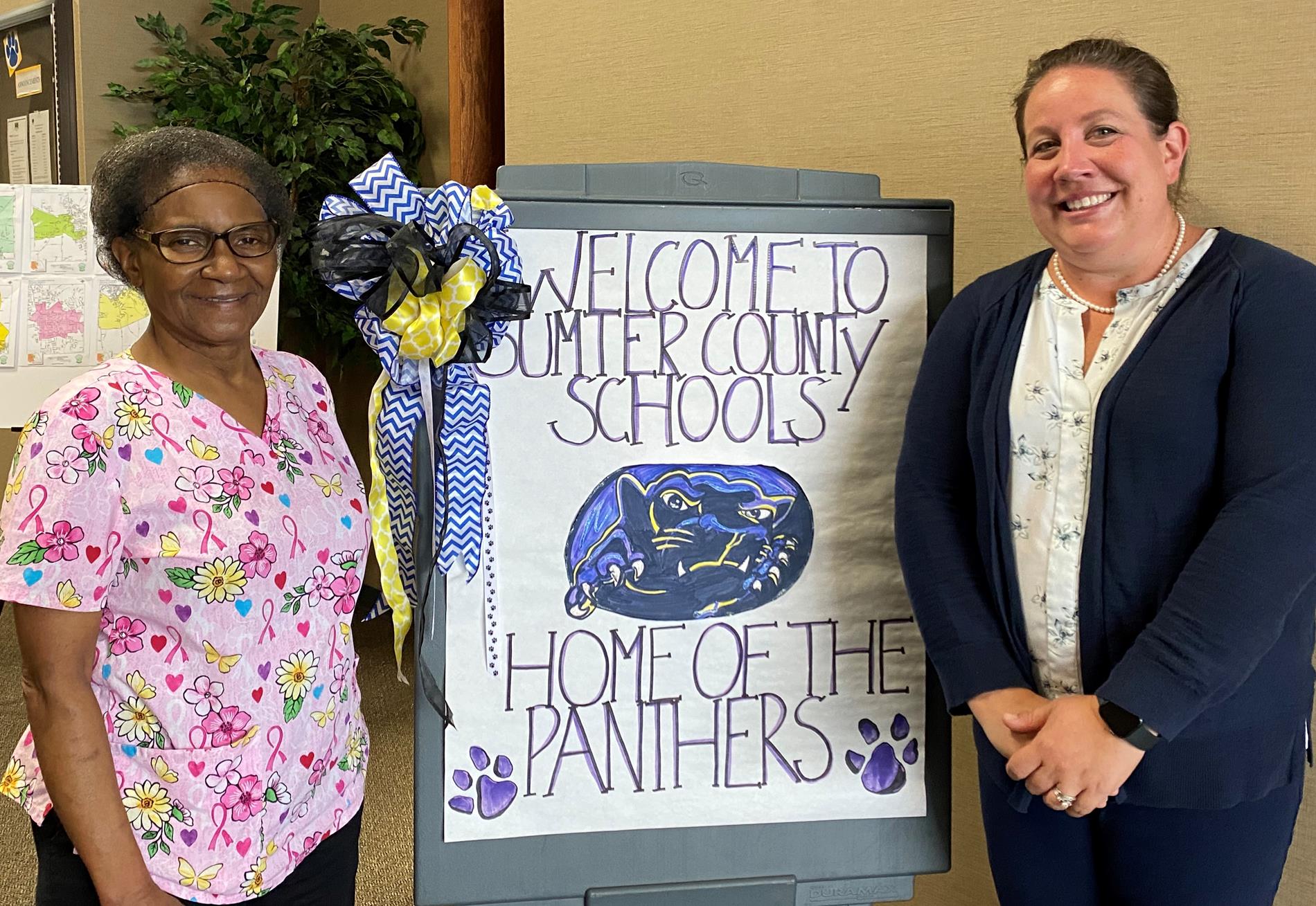 Pictured Left to Right: Mrs. Lorraine Lassiter, Sumter County Elementary School Nutrition Manager and Sumter County Schools’ Nutrition Director, Margaret M. Goodin RDN, LD