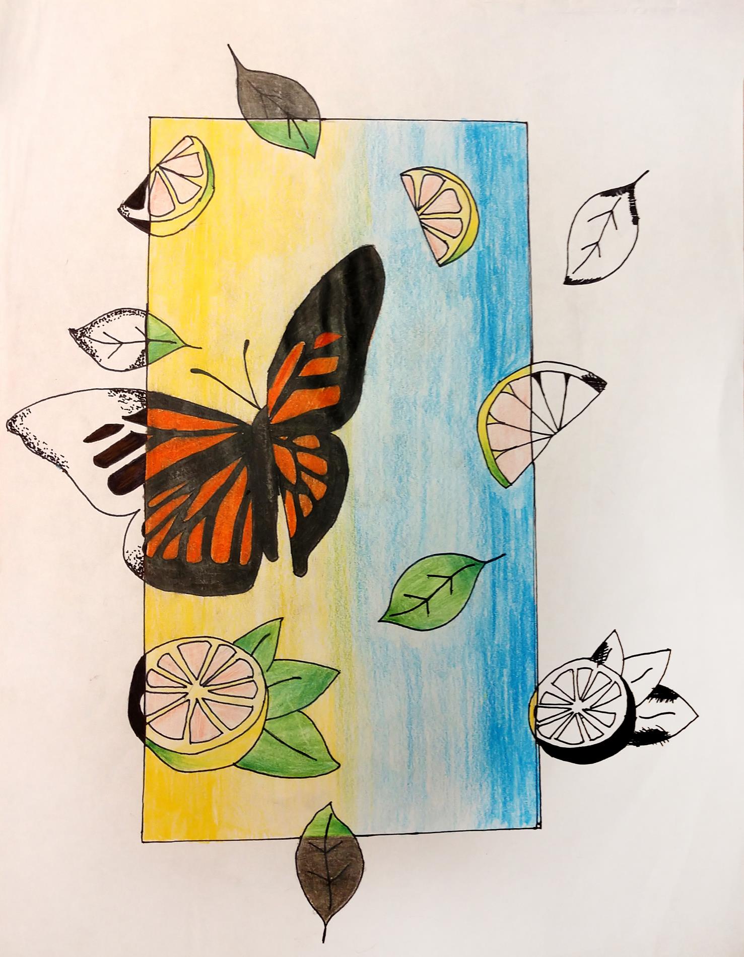 15) Julia Elia - Lemons + Butterflies - Mixed Media - 6th Grade 15) Julia Elia - Lemons + Butterflies - Mixed Media - 6th Grade