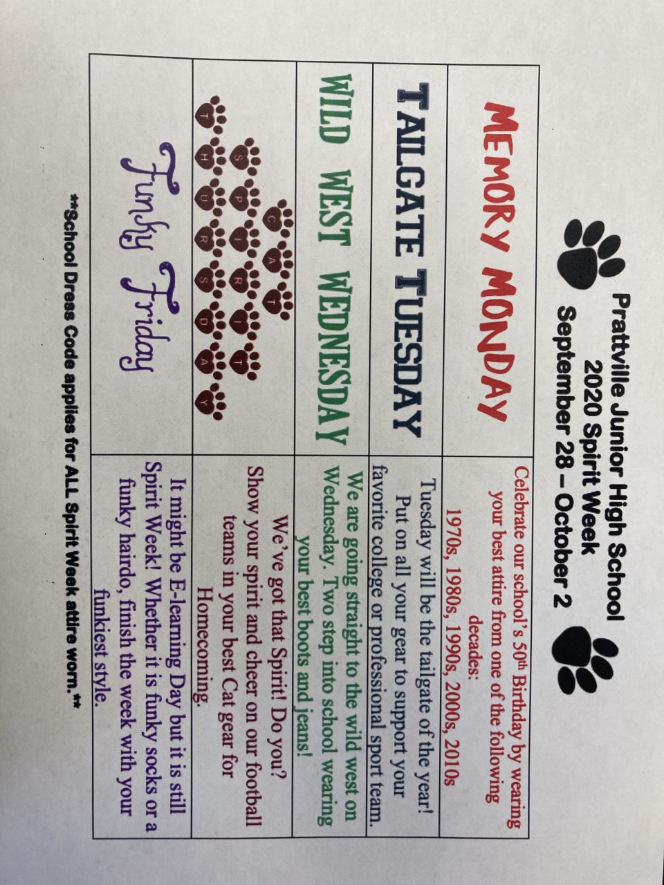 HOCO dress-up days HOCO dress-up days