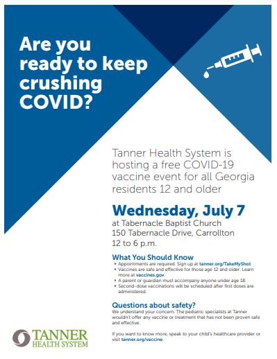 Tanner COVID Vaccine Flyer
