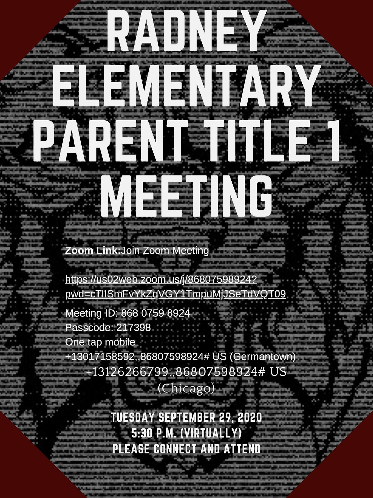 Title 1 Parent Meeting