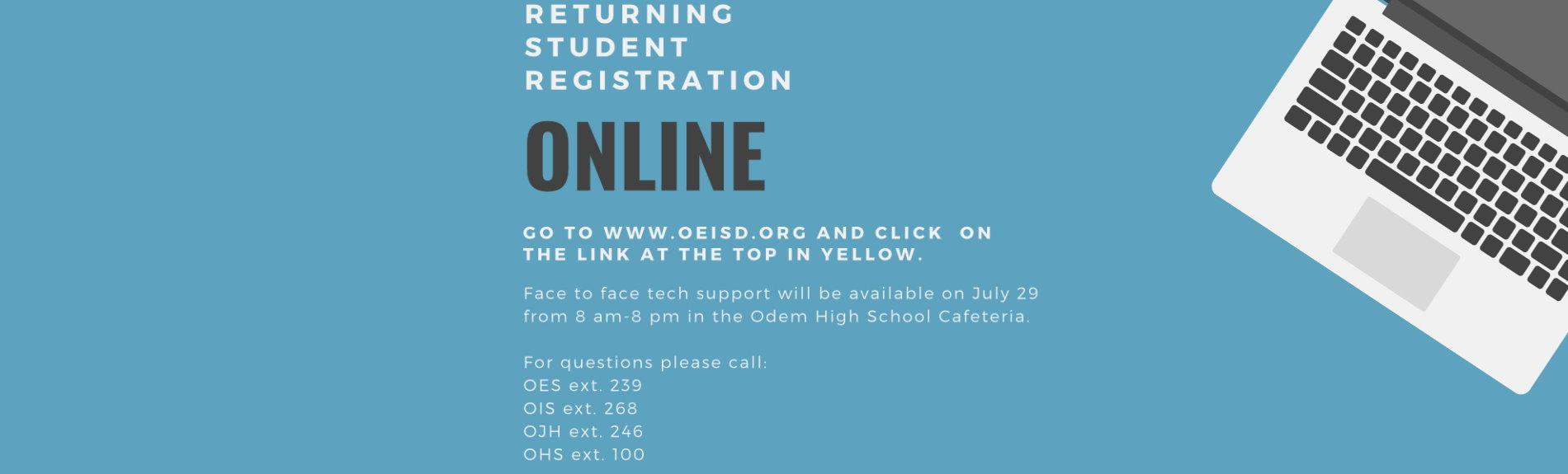 Returning Student Registration