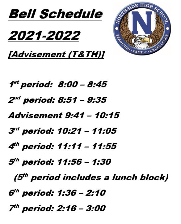 Advisement bell schedule Advisement bell schedule