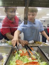 Boys getting lunch