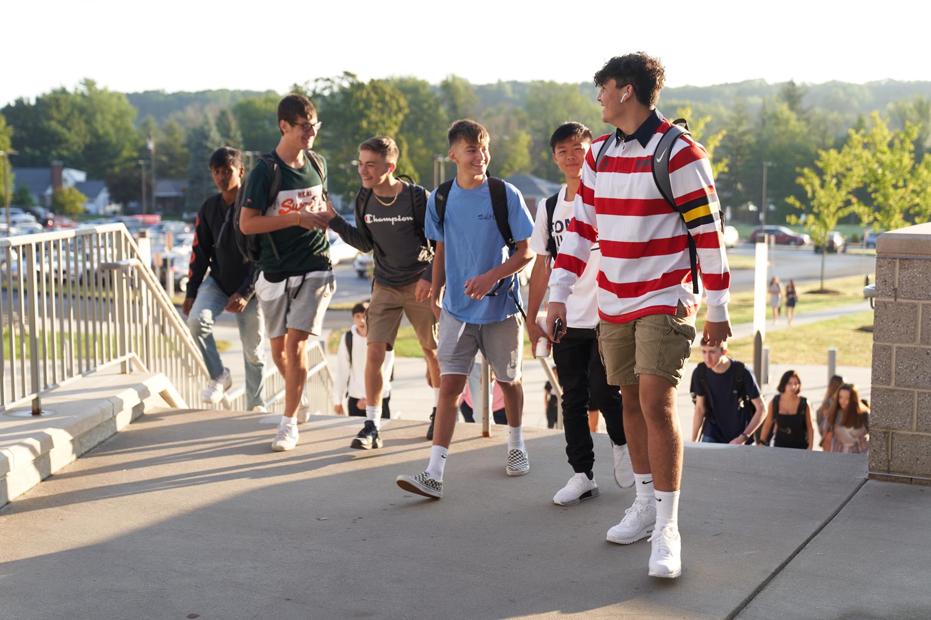 rocky hill high school students walking up the main entrance steps rocky hill high school students walking up the main entrance steps