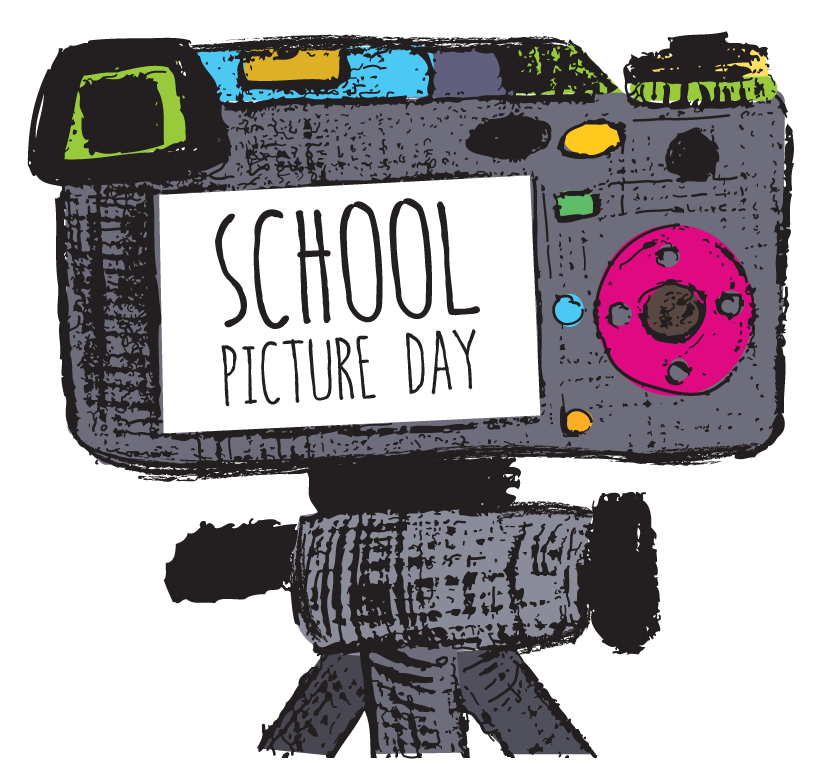 "School picture day" words on black camera "School picture day" words on black camera