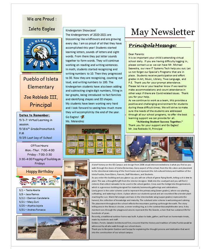 Page 1 of may newsletter