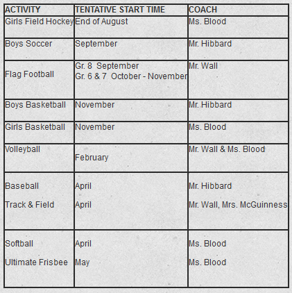 schedule