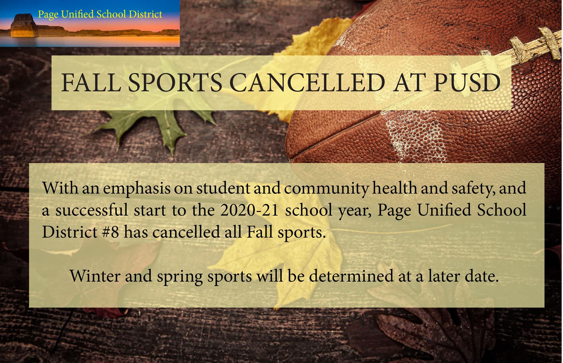Fall Sports Cancelled graphic Fall Sports Cancelled graphic