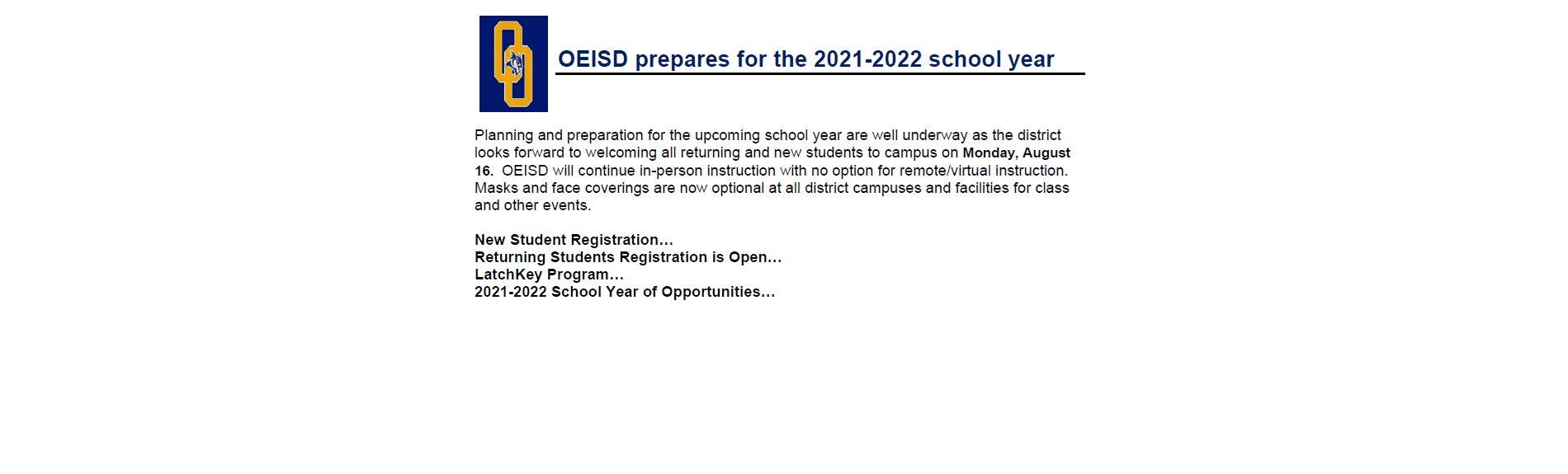 OE-ISD Prepares for 2021