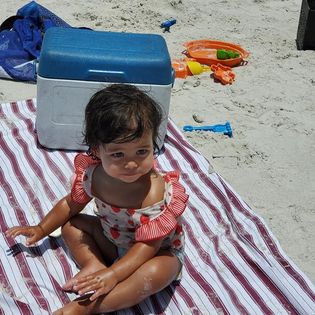 Evelyn at the beach