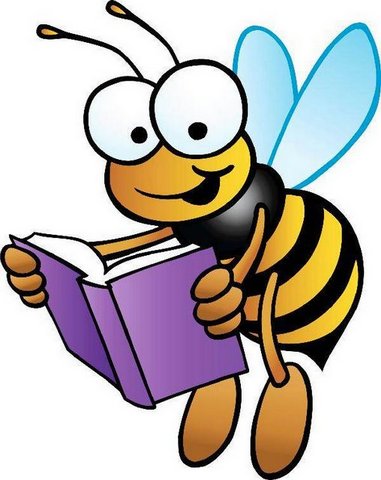 Bee reading a book