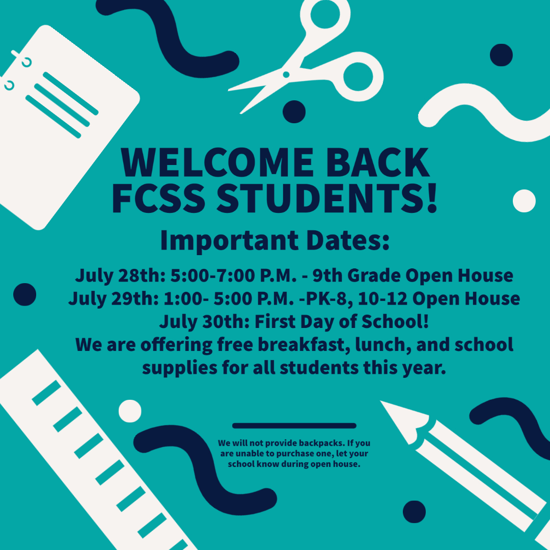 Welcome Back FCSS Students