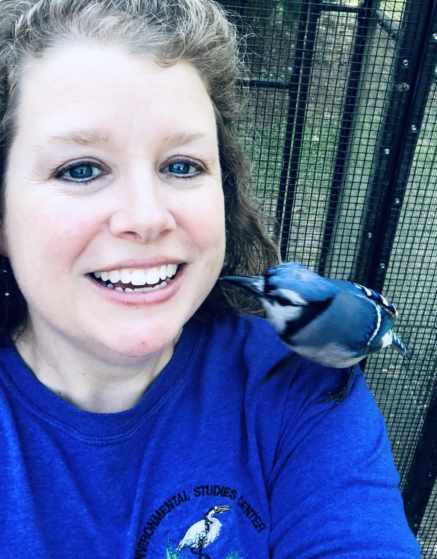 Tracy with a Blue Jay