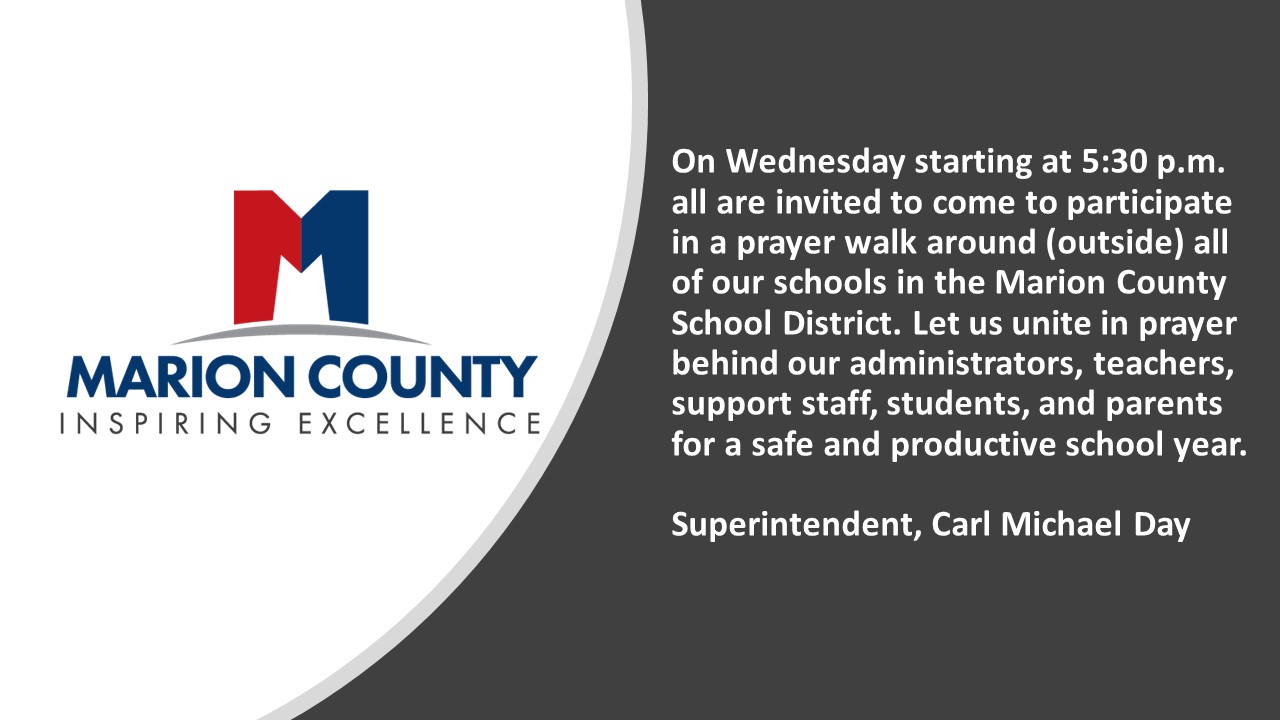 Prayer Walk Wed. 8-4-21 at 5:30 p.m.