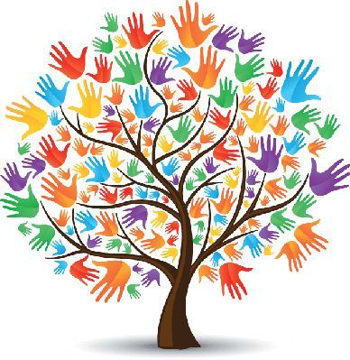 colorful handprint tree