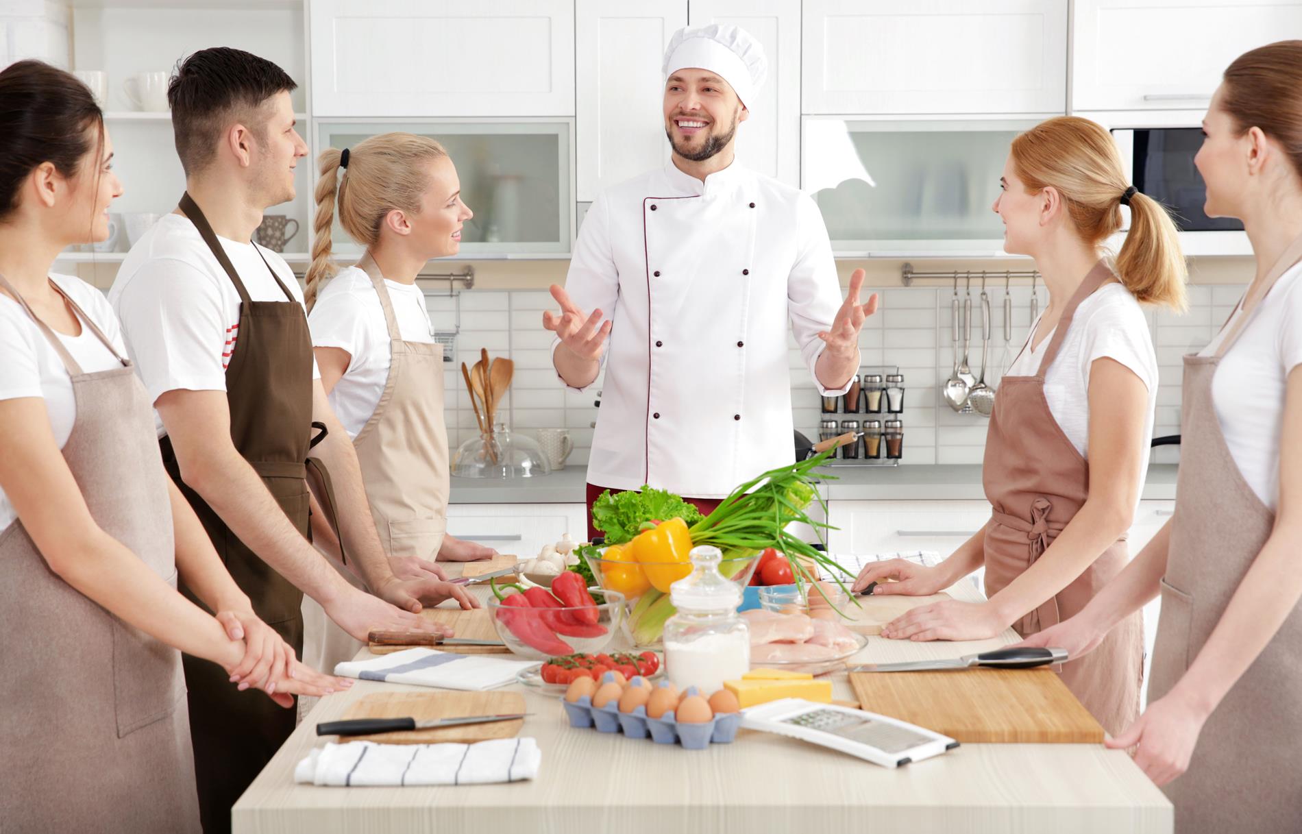 students in cooking class