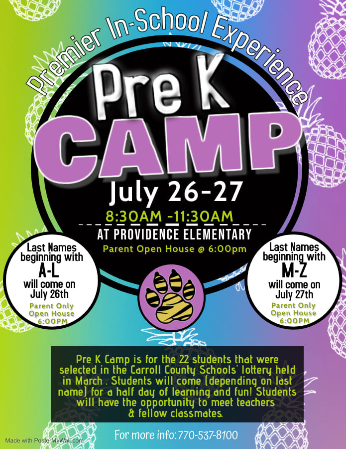 Pre-K Camp Flyer