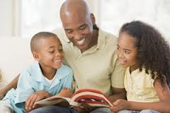 Dad and Kid reading