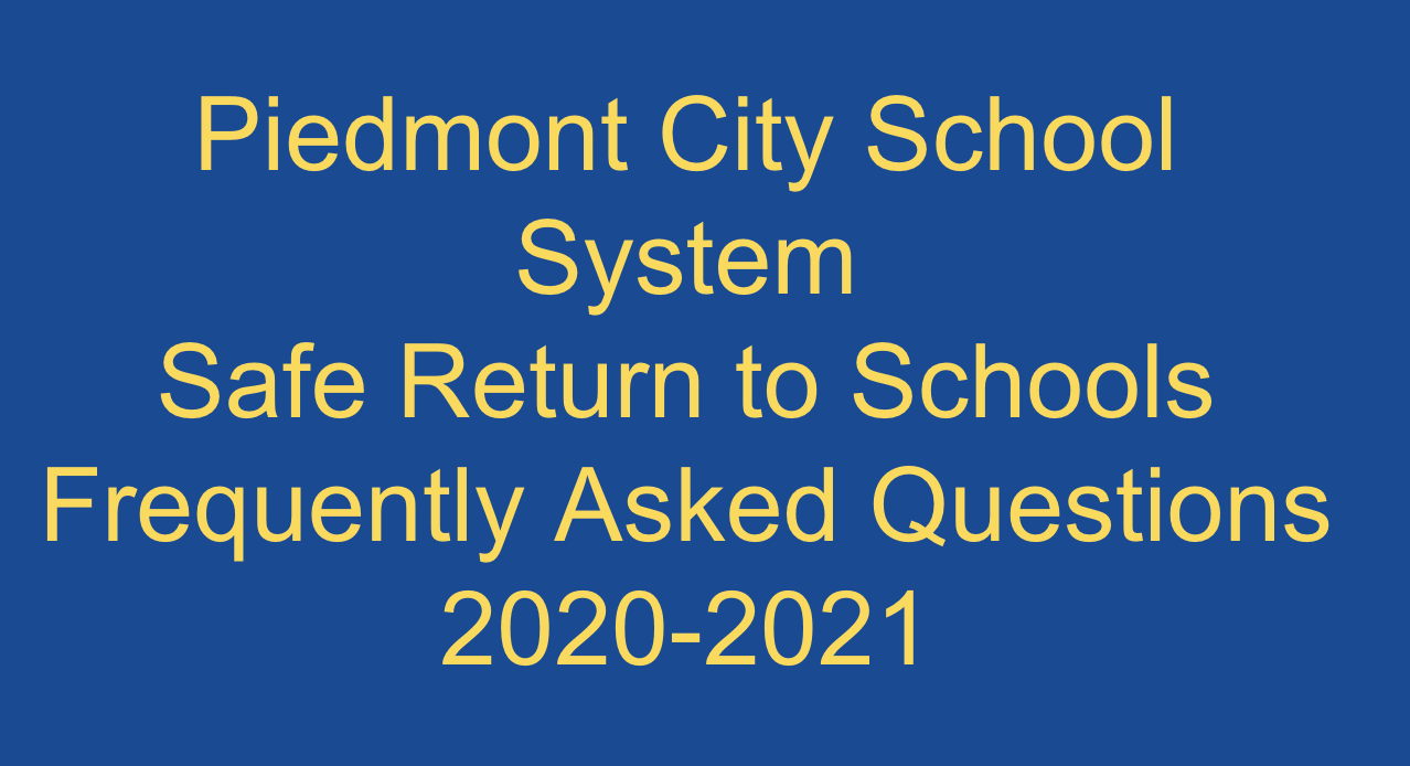 Safe Return to School FAQ