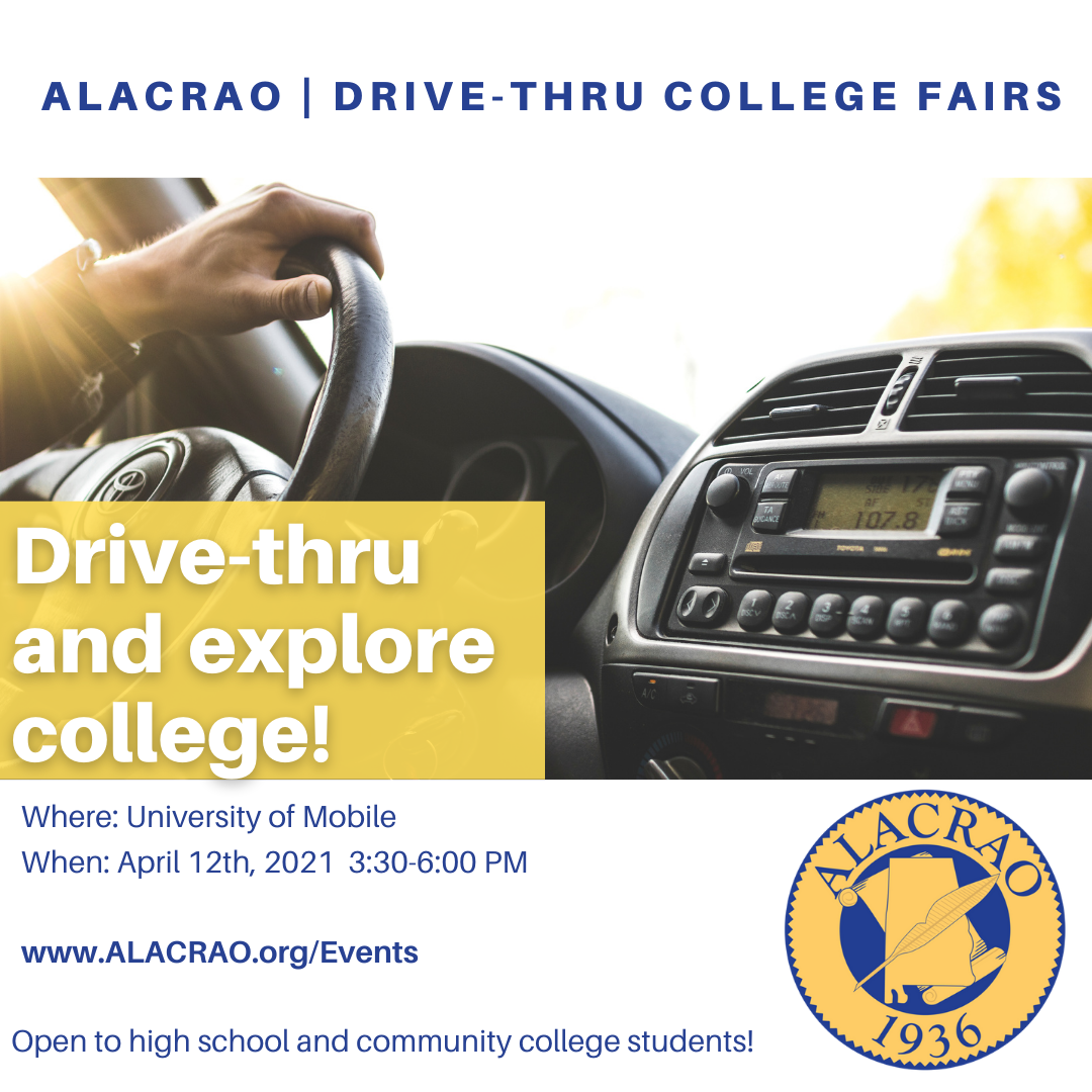 drive thru college fair at the University of Mobile on April 12th